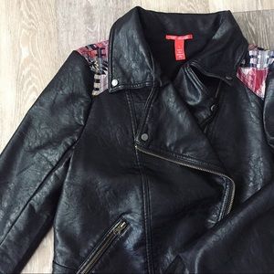 Chelsea & Violet Tribal Print Leather Jacket